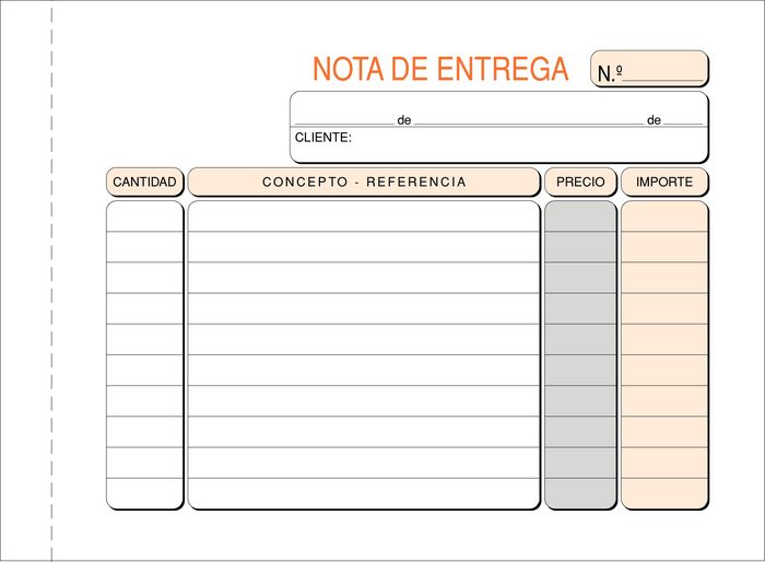 Talonario nota entrega 8º t-79 apaisado duplicado autocopian