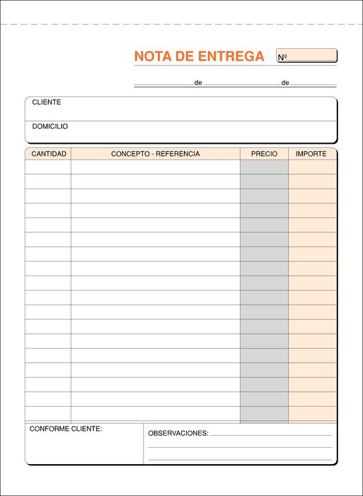 Talonario nota entrega 4º t-92 natural triplicado autocopian