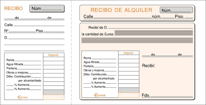 Talonario inquilinato 1/3 folio t-40 modelo especial