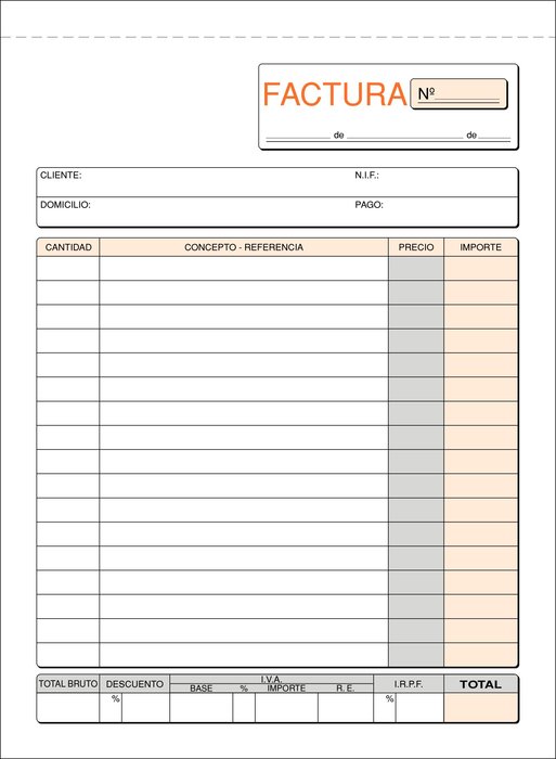 Talonario facturas 4º t-63 natural duplicado autocopiante