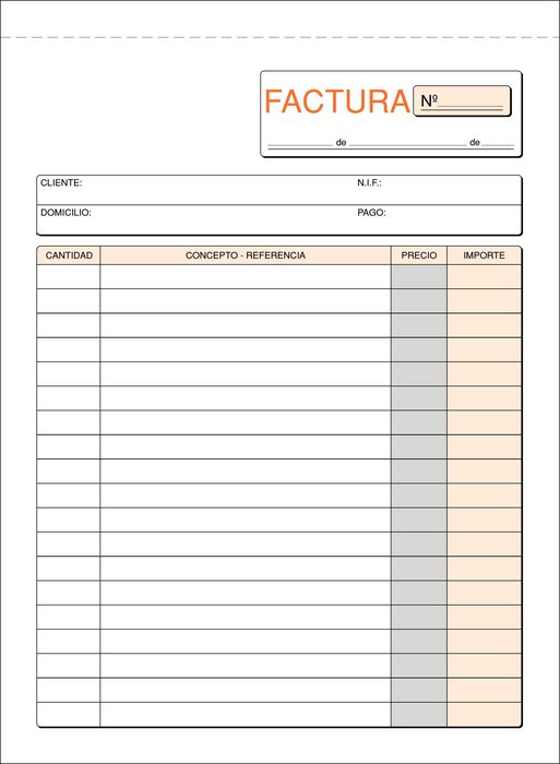 Talonario factura 4º t-65 natural triplicado autocopiante