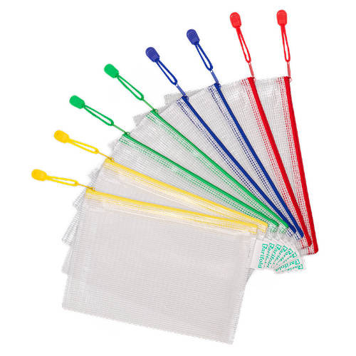 Pack de 8 bolsas zipper multiusos pvc - con cierre cremallera A5 surtido tarifold 509029
