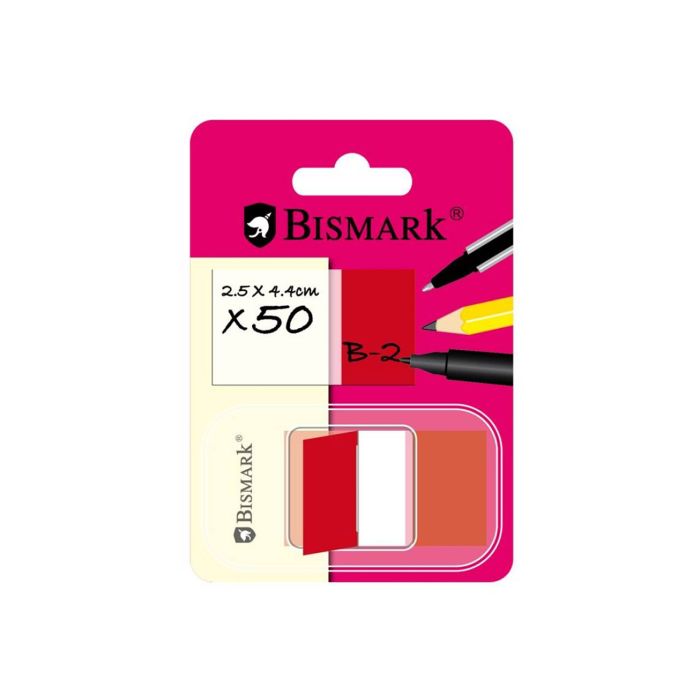Index banderitas bismark zigzag 25X44 roja blister 50UD