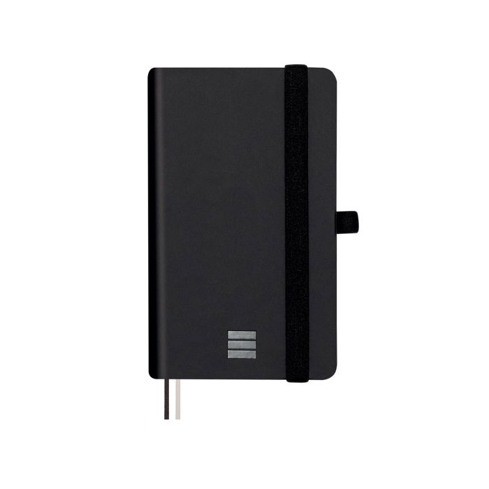 Cuaderno finocam poliuretano nexo con goma 15X9CM 80G 72H liso negro