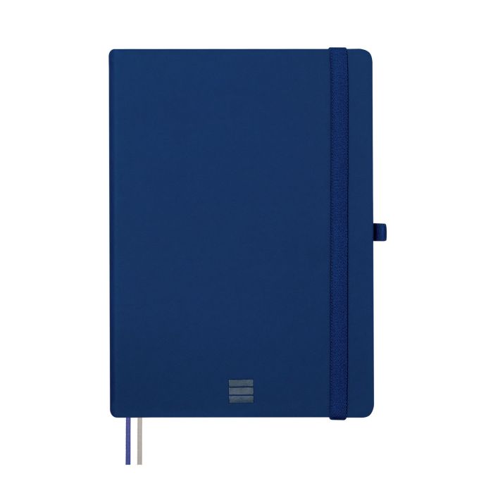 Cuaderno finocam poliuretano nexo con goma A5 80G 72H liso azul mar