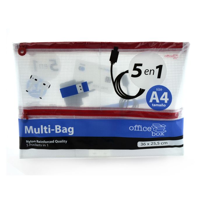 Bolsa zipper office box A4 multiples bolsillos 4 en 1