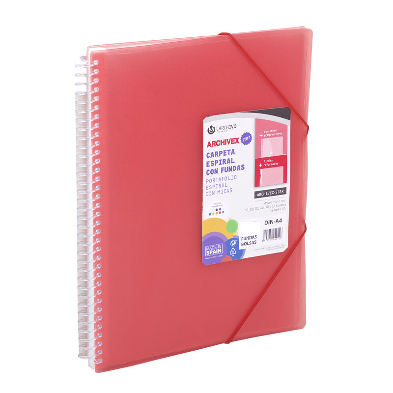 Carpeta archivex-star espiral 40 fundas rojo  r: 53024053