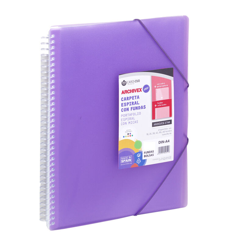 Carpeta archivex-star espiral 40 fundas violeta  r: 53024056