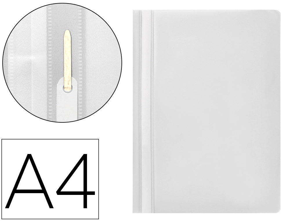 Carpeta dossier fastener plastico q-connect din A4 blanco
