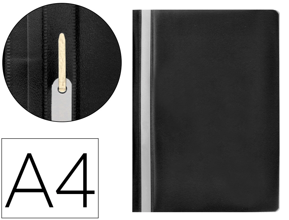 Carpeta dossier fastener plastico q-connect din A4 negra