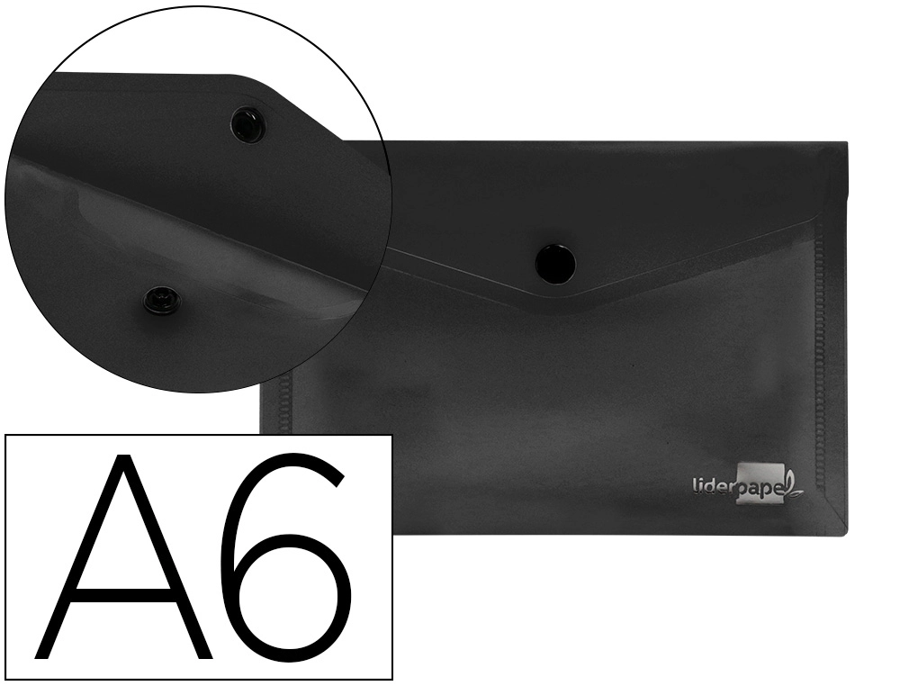 Carpeta liderpapel dossier broche polipropileno din A6 negro opaco