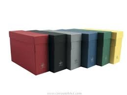 Caja transferencia folio carton forrado geltex rojo