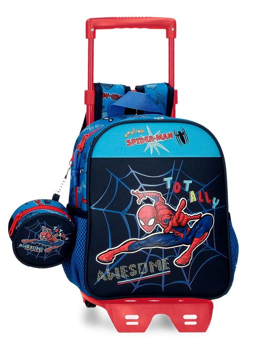 Mochila preescolar spiderman totally awesome + carro