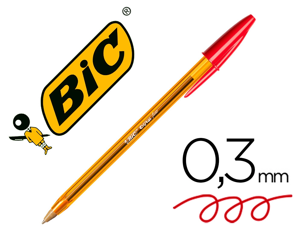 [872720] Boligrafo BIC cristal fine 0,8 mm rojo