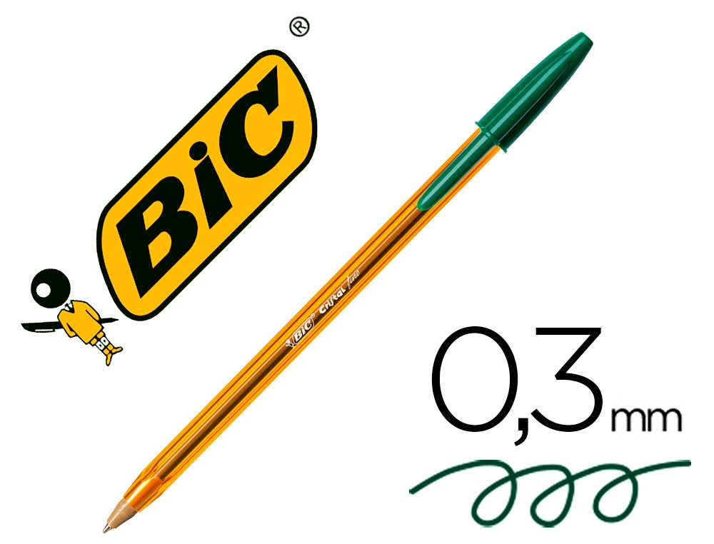 [872729] Boligrafo BIC cristal fine 0,8 mm verde