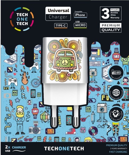 Cargador green camper charger, 2X usb, 2, 4A