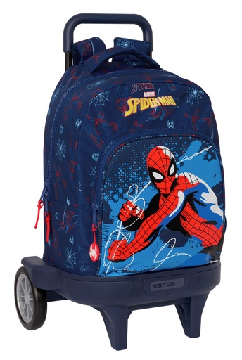 Mochila gde. c / ruedas compact evol. ext. spider-man 'neon'