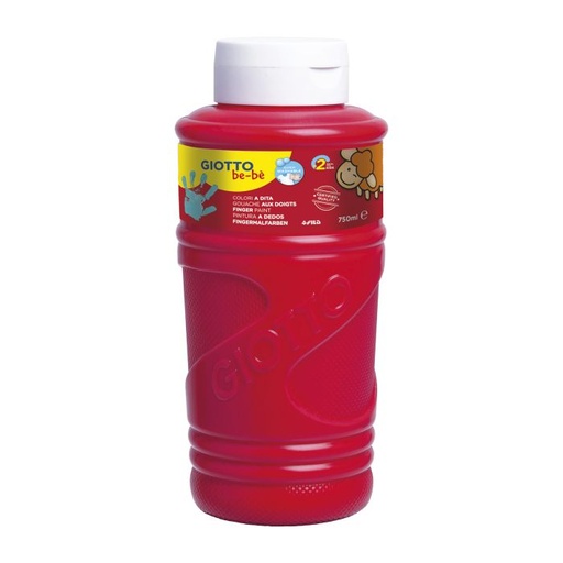 [F472910] Pintura dedos giotto be-be 750ML roja