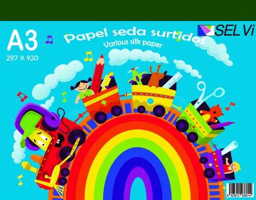 [3601] Bloc manualidades SELVI A3 seda colores surtidos