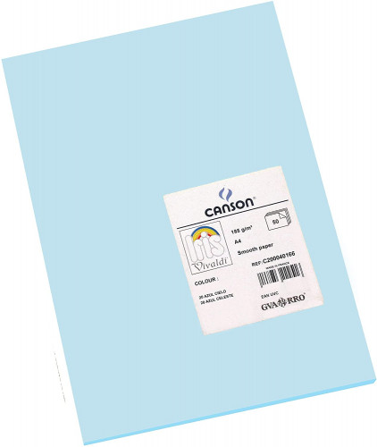 [C200040166] Paquete 50 hojas cartulina iris A4 185G azul cielo guarro CANSON C200040166