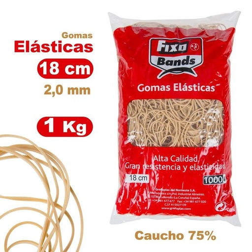 [00047740] Gomas elasticas 2 mm x 18 cm fixo bolsa 1 kg