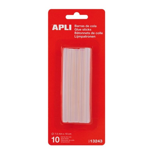 [13243] Barras silicona 7,5MM transparente blister 10UD