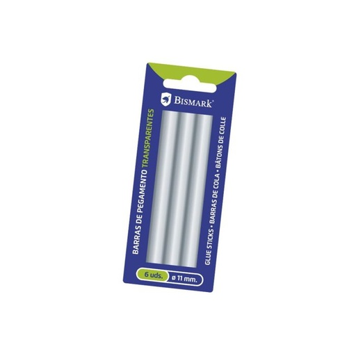 [327122] Barras silicona 11,2MM transparente blister 6UD