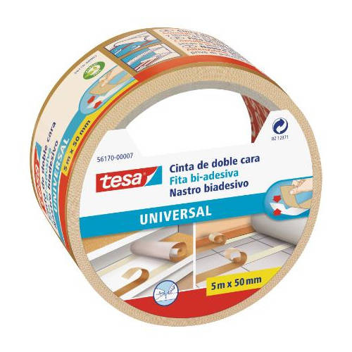 [56170-00007-11] Cinta adhesiva universal doble cara especial moquetas 50MM.X5M. tesa 56170-00007-11