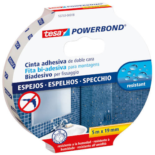 [55733-00018-02] Cinta adhesiva powerbond doble cara extra fuerte (espejos) 19MM.X5M. tesa 55733-00018-02