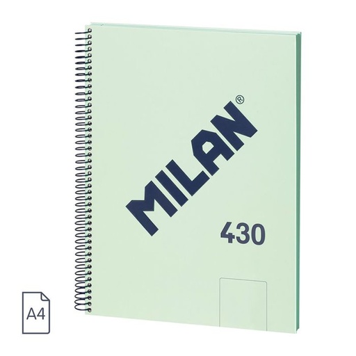 [57141E80GR] Bloc milan tapa dura 430 since 1918 A4 95G 80H liso verde