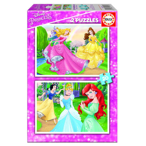 [16846] Puzzle infantil 2X20 princesas disney de 3-5 años educa borras 16846