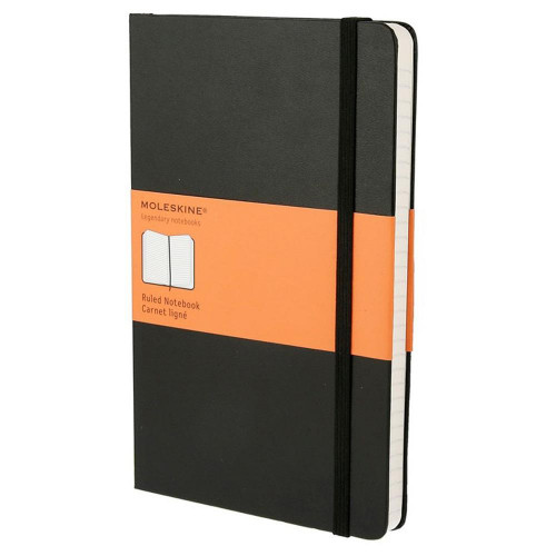 [QP060] Libreta clasica tapa dura negra l (13X21CM) rayas moleskine QP060