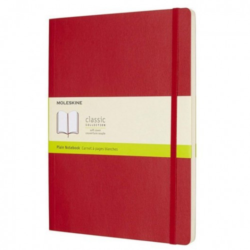 [QP623F2] Libreta clasica tapa blanda rojo escarlata xl (19X25CM) lisa moleskine QP623F2