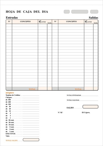 [T-133] Talonario arqueo de caja folio t-33