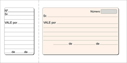 [T-22] Talonario vales 1/3 cuarto t-22
