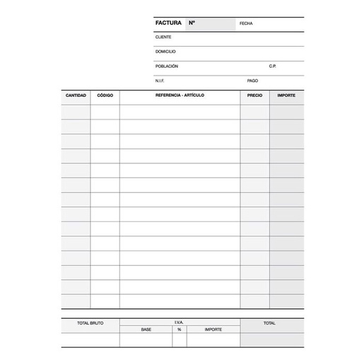 [12704] Talonario factura 1/8 natural duplicado a-68