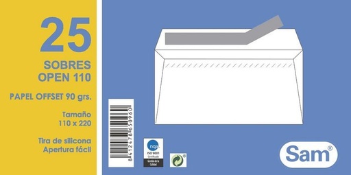 [665096] Sobre blanco open 110X220 90GR p/25