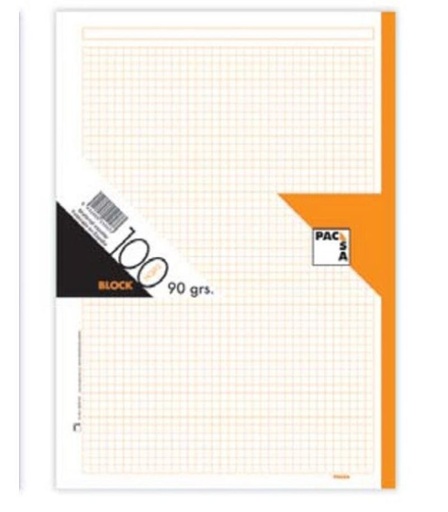 Recambio bloc A4 100H 90GR 5X5 4T naranja