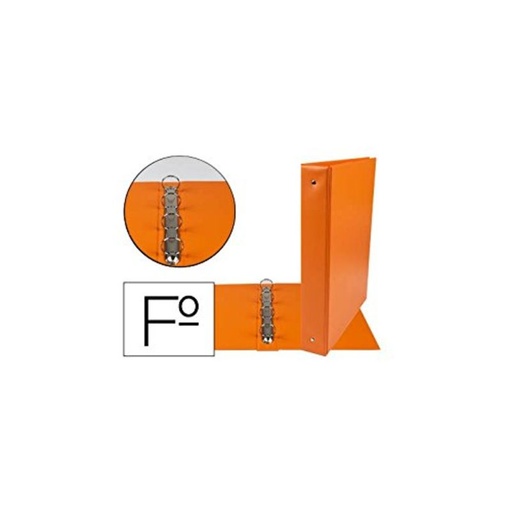 Carpeta 4 anillas folio 40MM pvc escolar naranja