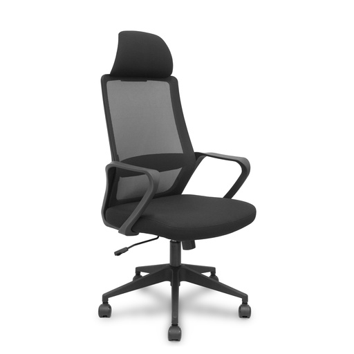 [534BNY10050PNRN] Silla PRO534 negra respaldo malla negro asiento tela negro base piramidal negra ruedas nailon
