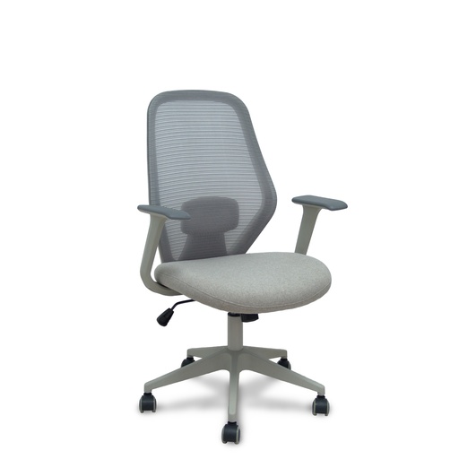 [529BGM220XS7PGRN] Silla ERGO529 gris respaldo malla gris asiento tela gris base piramidal gris claro ruedas nailon