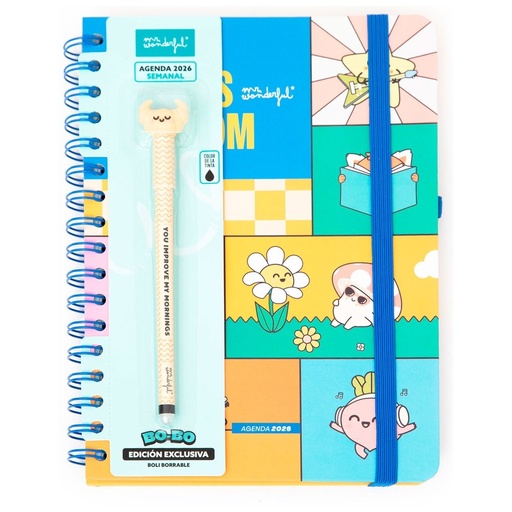 [2501021020W0ESP] Agenda wonder 2026 semanal planes random + boli regalo